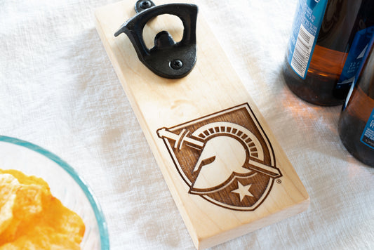 USMA Magnetic Bottle Opener on Maple