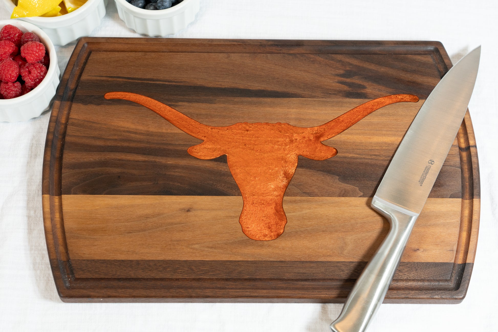 Large Walnut Texas Longhorns Cutting Board