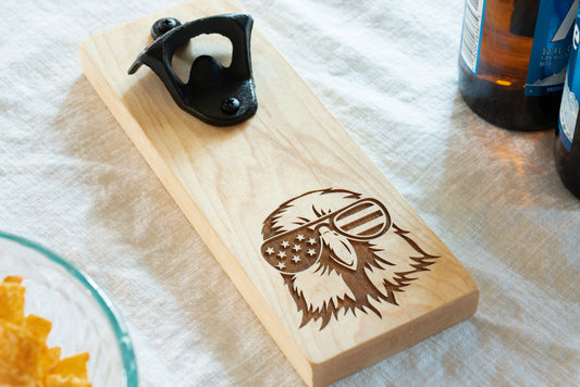 American Eagle Bottle Opener on Maple