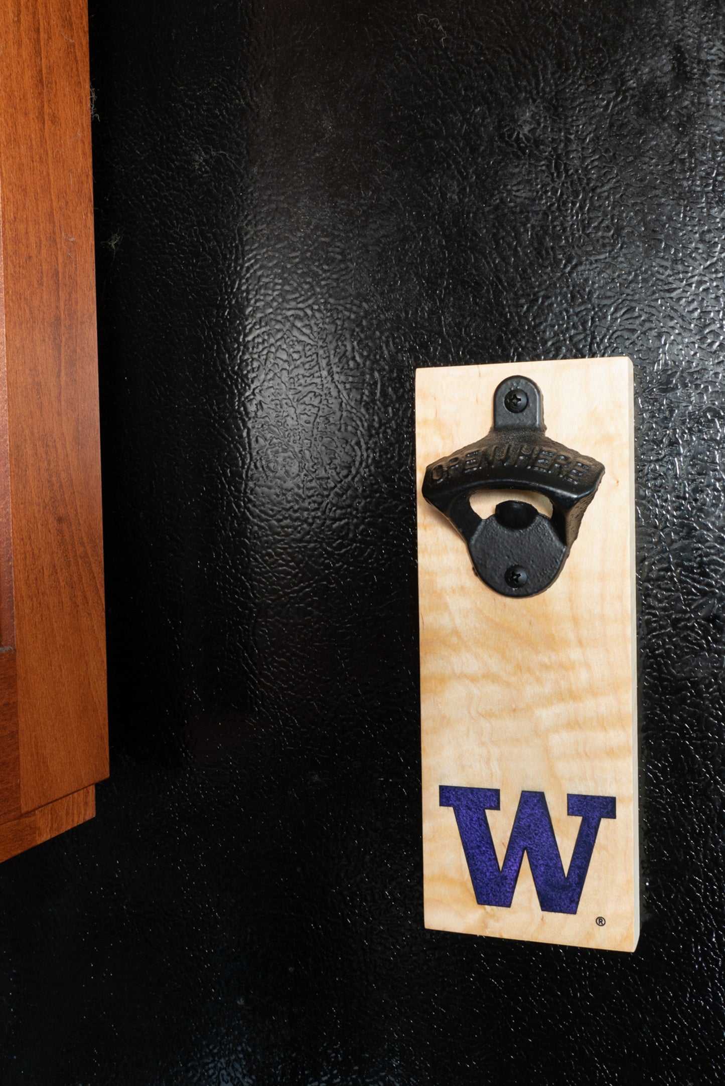 University of Washington Bottle Opener with Cap Catcher