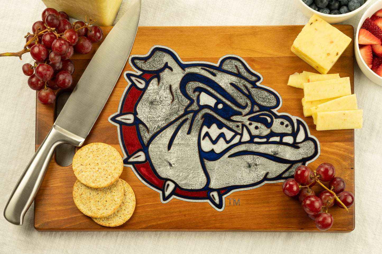 Zags Cutting Board on Cherry wood