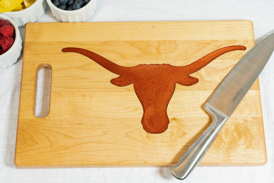 University of Texas Cutting Board on Maple