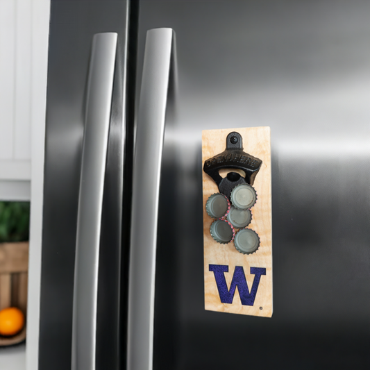 UW Huskies Bottle Opener, magnetically attaches to refrigerator