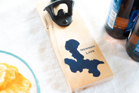 Newman Lake Bottle Opener on Maple